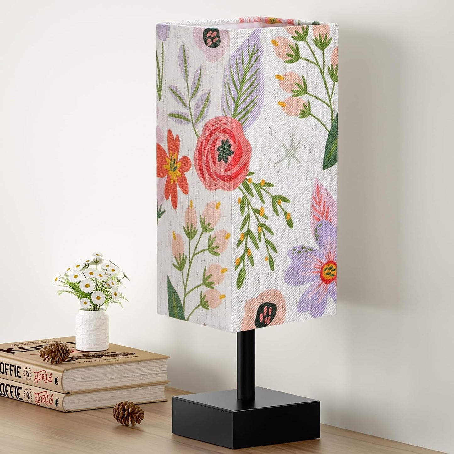 Sleek and Stylish Minimalist Table Lamp - Perfect Bedside and Office Lighting with Elegant Square Linen Shade
