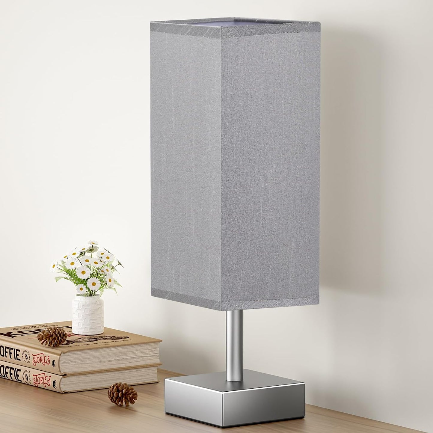 Sleek and Stylish Minimalist Table Lamp - Perfect Bedside and Office Lighting with Elegant Square Linen Shade