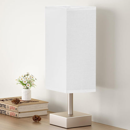 Sleek and Stylish Minimalist Table Lamp - Perfect Bedside and Office Lighting with Elegant Square Linen Shade