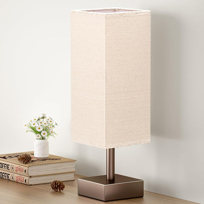 Sleek and Stylish Minimalist Table Lamp - Perfect Bedside and Office Lighting with Elegant Square Linen Shade