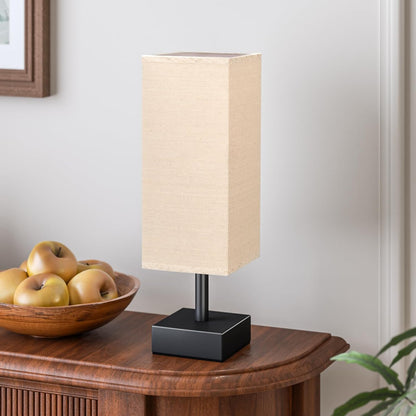Sleek and Stylish Minimalist Table Lamp - Perfect Bedside and Office Lighting with Elegant Square Linen Shade