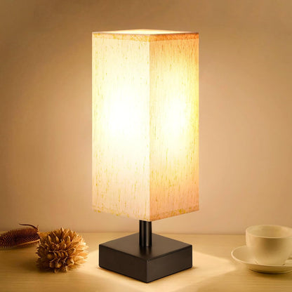 Sleek and Stylish Minimalist Table Lamp - Perfect Bedside and Office Lighting with Elegant Square Linen Shade