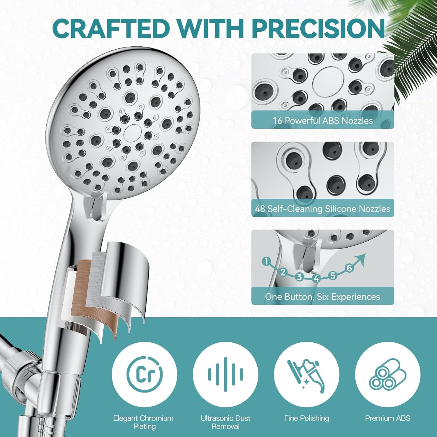 Spa-Style Handheld Shower with Multiple Spray Options & Durable Hose