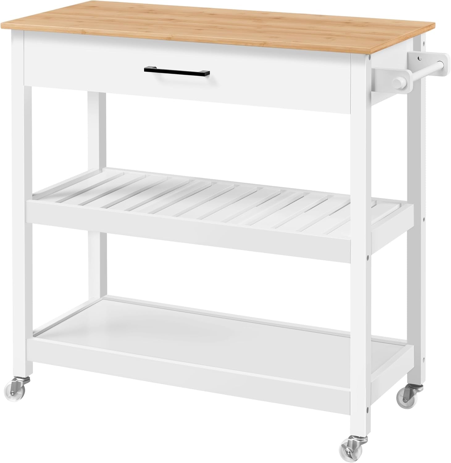 Kitchen Island Cart with 3-Tier Storage and Wheels