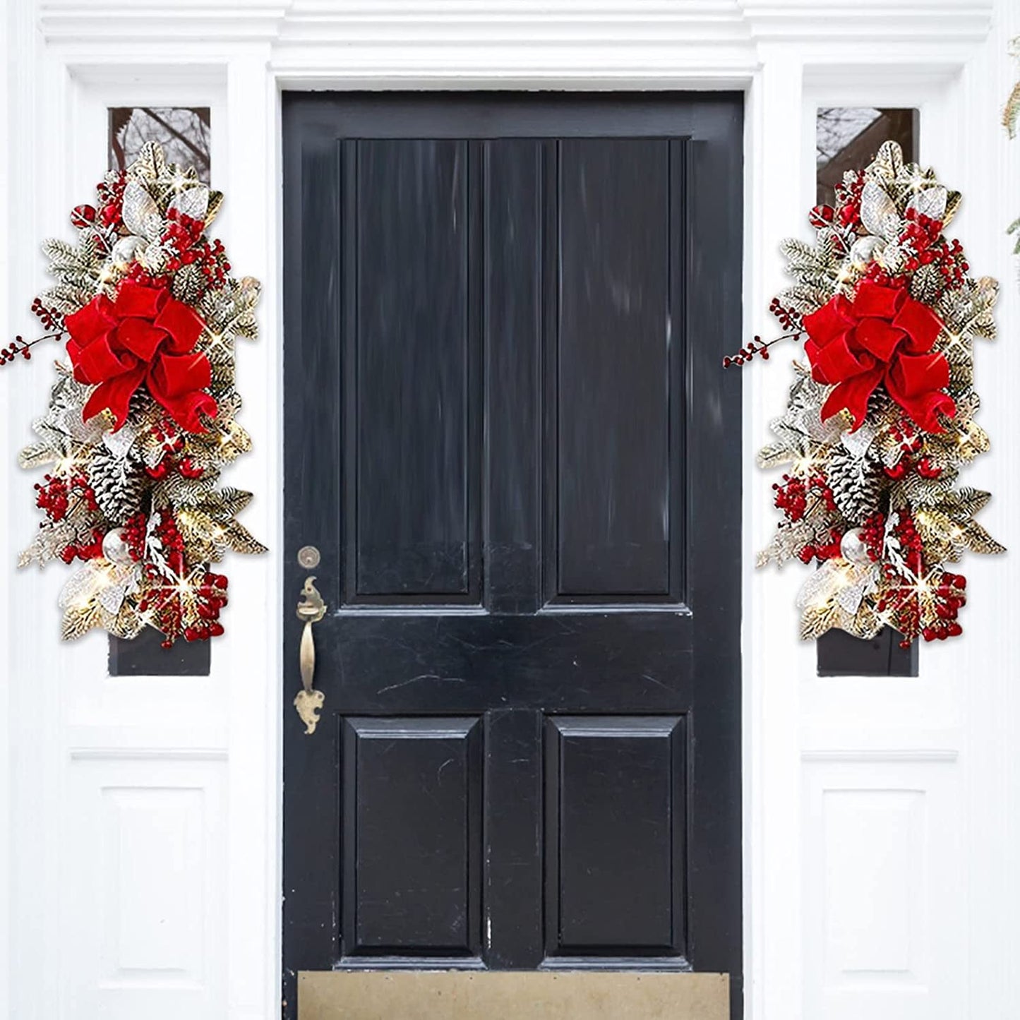 Cordless Prelit Stairway Swag Trim