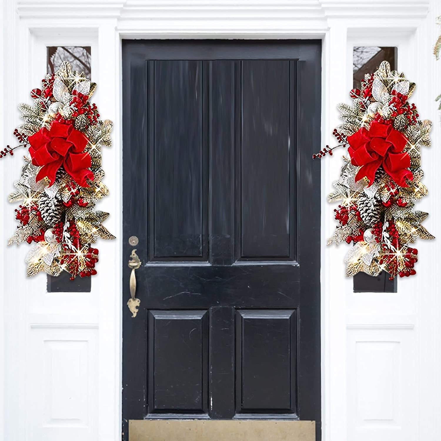 Cordless Prelit Stairway Swag Trim