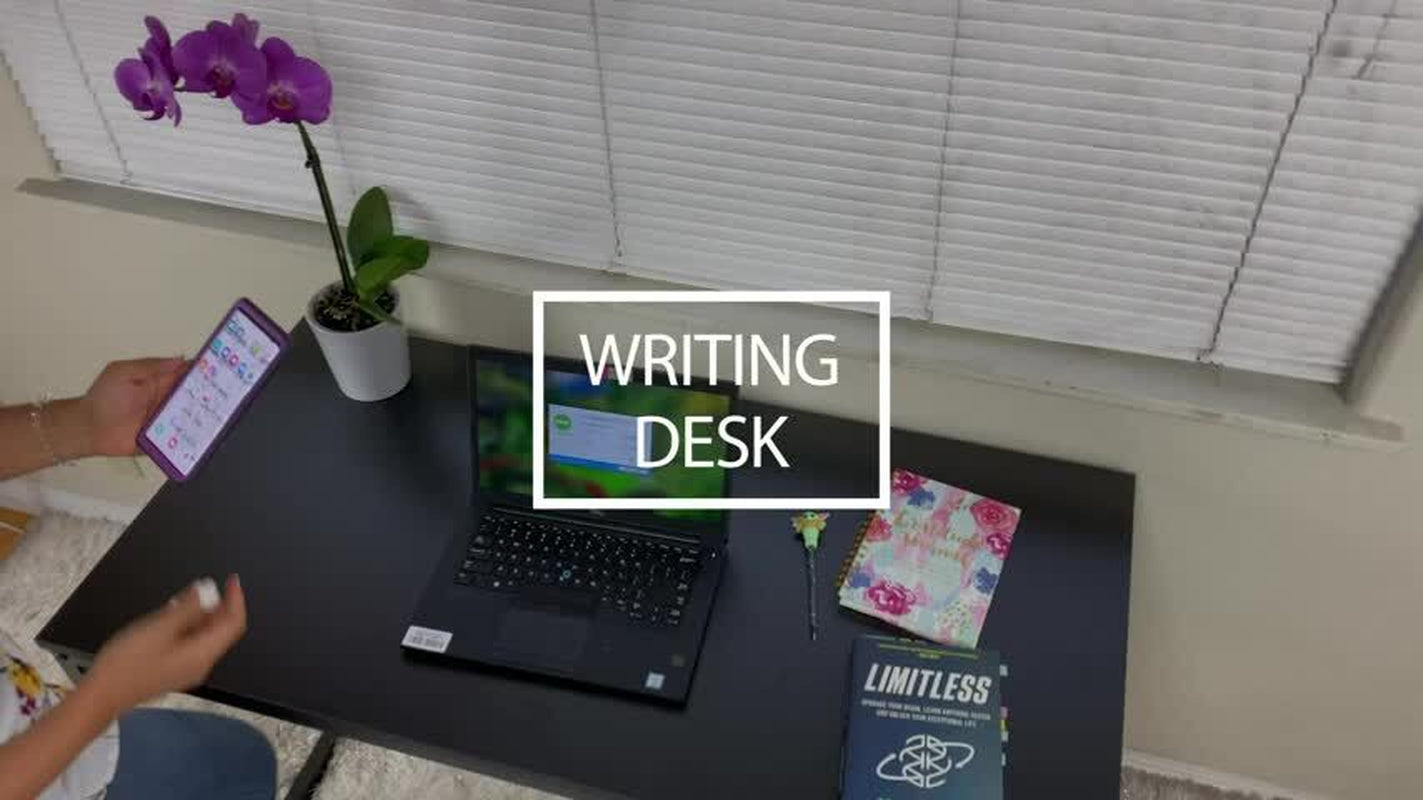 47" Computer Writing Desk Modern Study Office PC Laptop Desk Corner Table Black