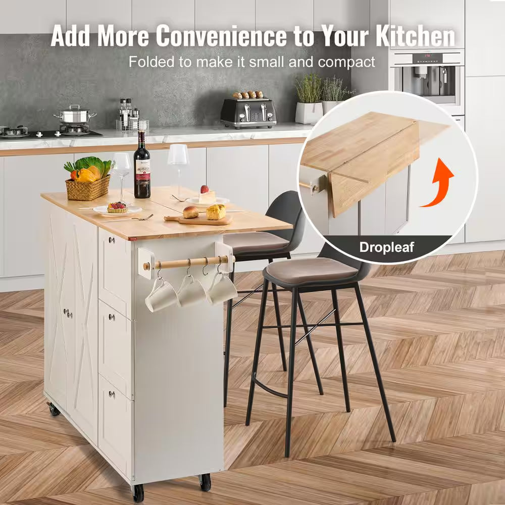 Kitchen Island Cart with Storage and Mobility