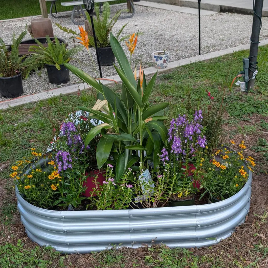 Tramull Oval Metal Planter Box - Ideal for Vegetables and Effortless DIY Assembly for Your Gardening Journey