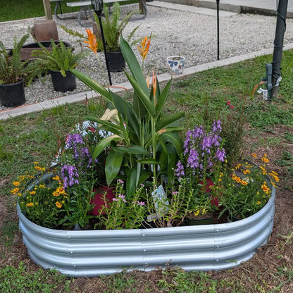 Tramull Oval Metal Planter Box - Ideal for Vegetables and Effortless DIY Assembly for Your Gardening Journey