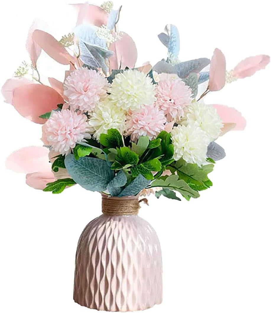 Artificial Hydrangea Flower Arrangements in Vase for Home, Garden, Party, and Wedding Centerpieces