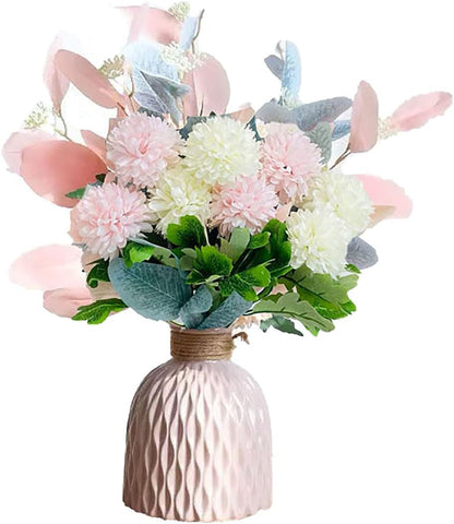 Artificial Hydrangea Flower Arrangements in Vase for Home, Garden, Party, and Wedding Centerpieces