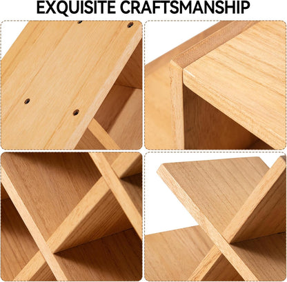 Natural Wood Wine Rack – 8-Bottle Stand & Display Shelf