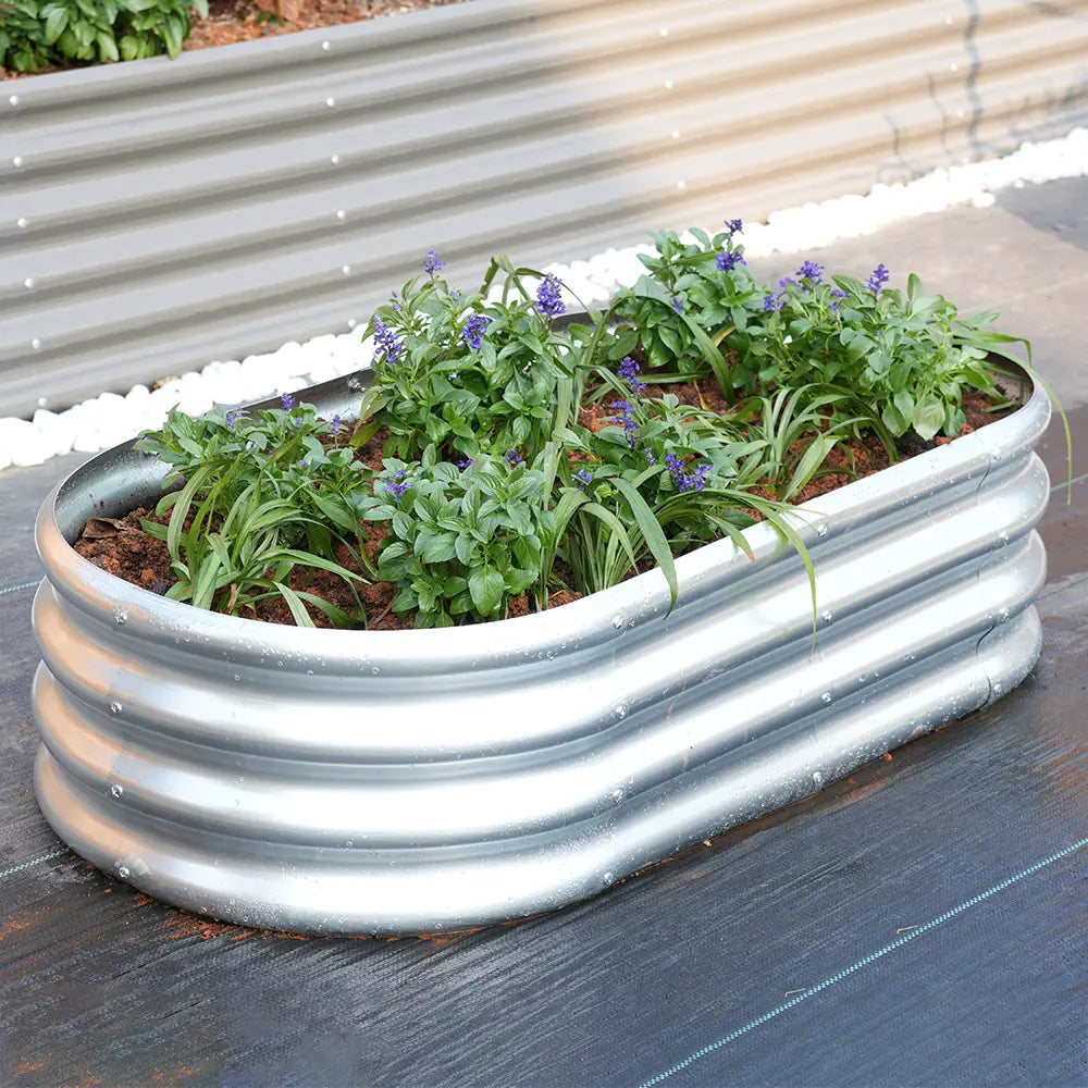 Tramull Oval Metal Planter Box - Ideal for Vegetables and Effortless DIY Assembly for Your Gardening Journey