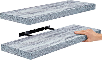 Rustic Floating Shelves for Wall – Set of 3, 16 Inch Wood Shelf for Bathroom, Bedroom, Living Room, Kitchen & Office Decor