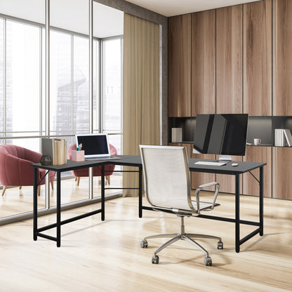 L-Shaped Gaming Laptop Desk - 66" Corner Workstation for Professional Office Use