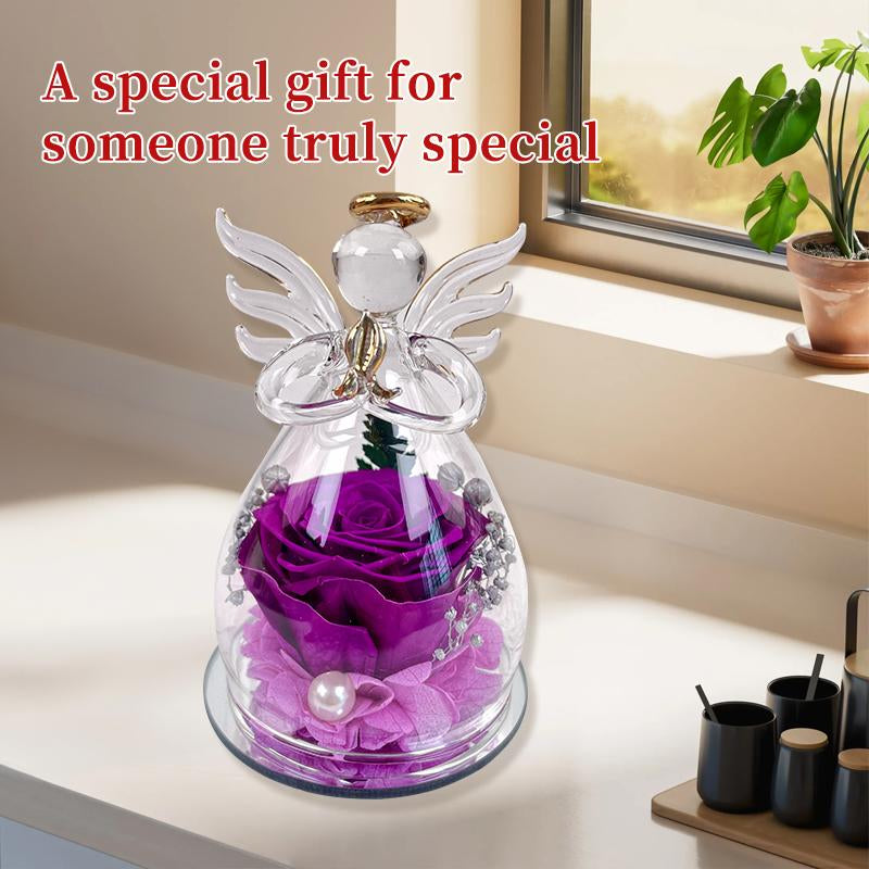 Preserved Rose in Glass Dome - Ideal Gift for Mother's Day, Romantic Occasions, and Home Decor Elegance