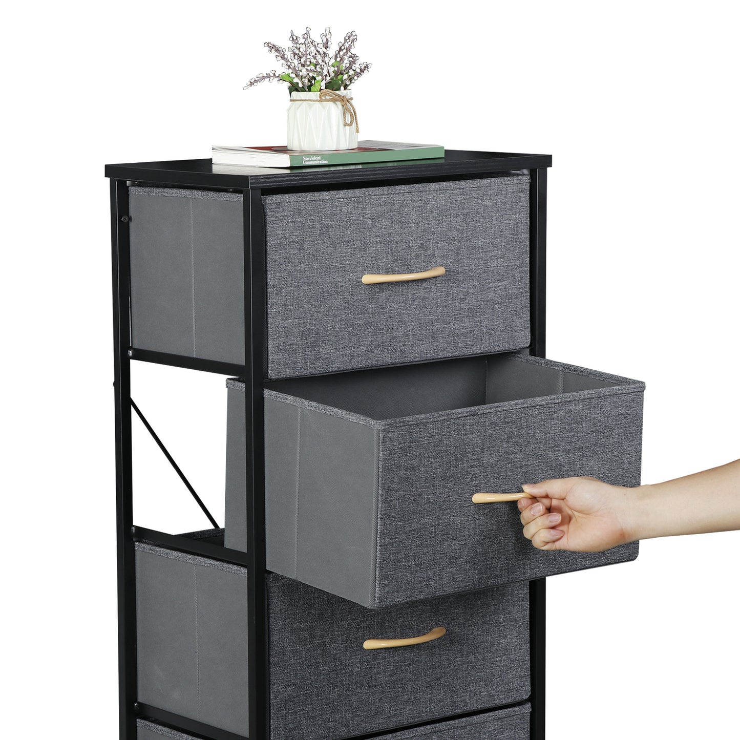 Elegant Tall 5-Drawer Dresser for Bedroom Storage and Organization