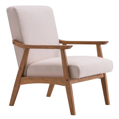 Mid-Century Modern Beige Accent Chair