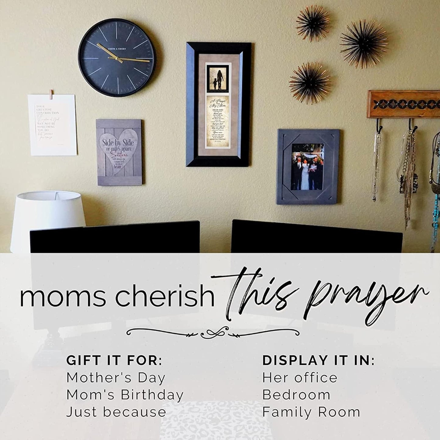 Heartfelt Prayer for Mother - Elegant Wooden Wall Plaque | 8"x16" Inspirational Christian Decor | Handcrafted in the USA | Ideal Gift for Mother's Day and Special Occasions