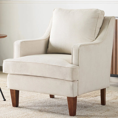 Cozy Linen Armchair with Handy Side Bag