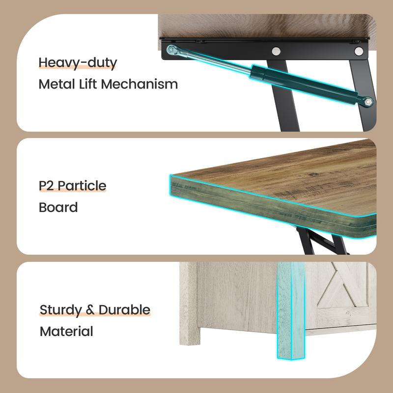  4-in-1 Lift Top Coffee Table 