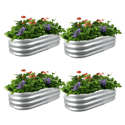 Tramull Oval Metal Planter Box - Ideal for Vegetables and Effortless DIY Assembly for Your Gardening Journey