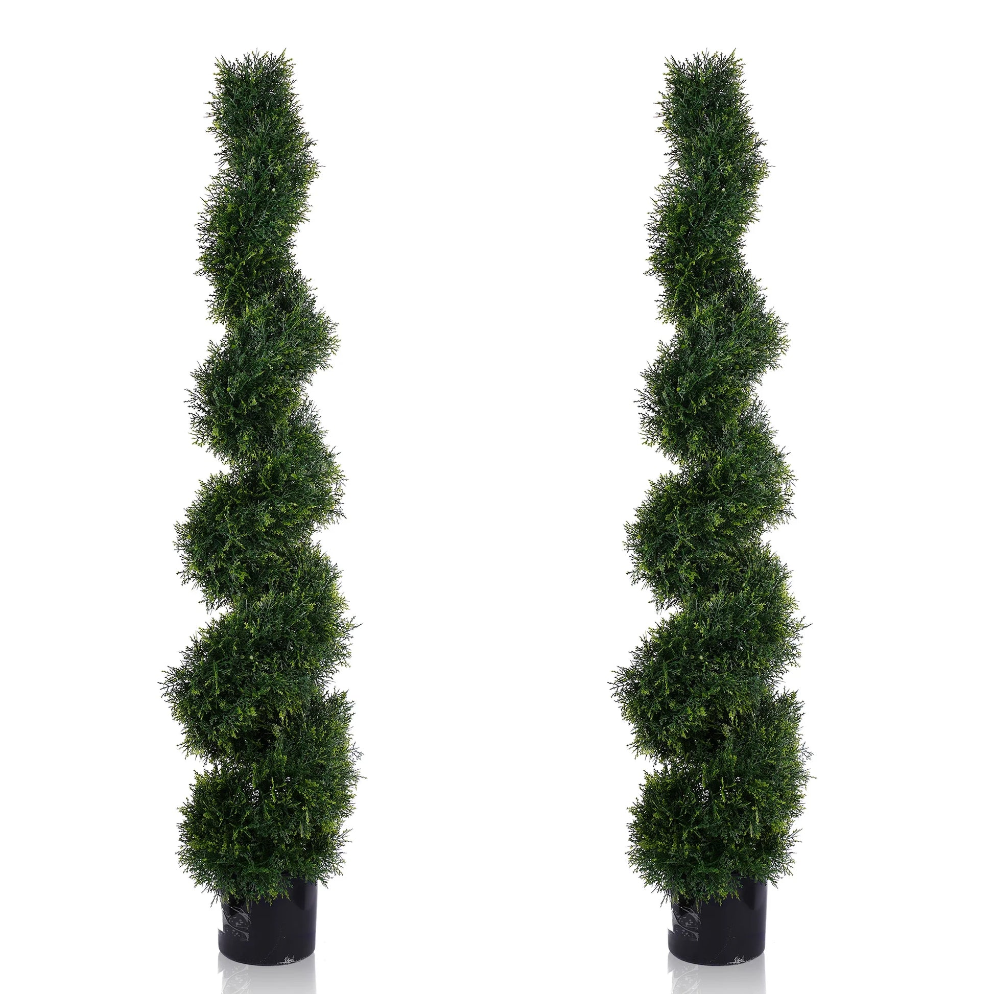 Set of 2 Spiral Topiary Cypress Trees – 3FT Indoor/Outdoor