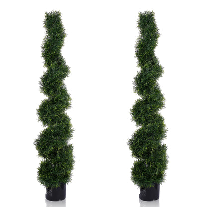 Set of 2 Spiral Topiary Cypress Trees – 3FT Indoor/Outdoor