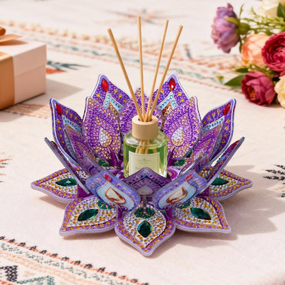 DIY Lotus-Shaped Diamond Painting Candle Holder - ( Candles not Included)