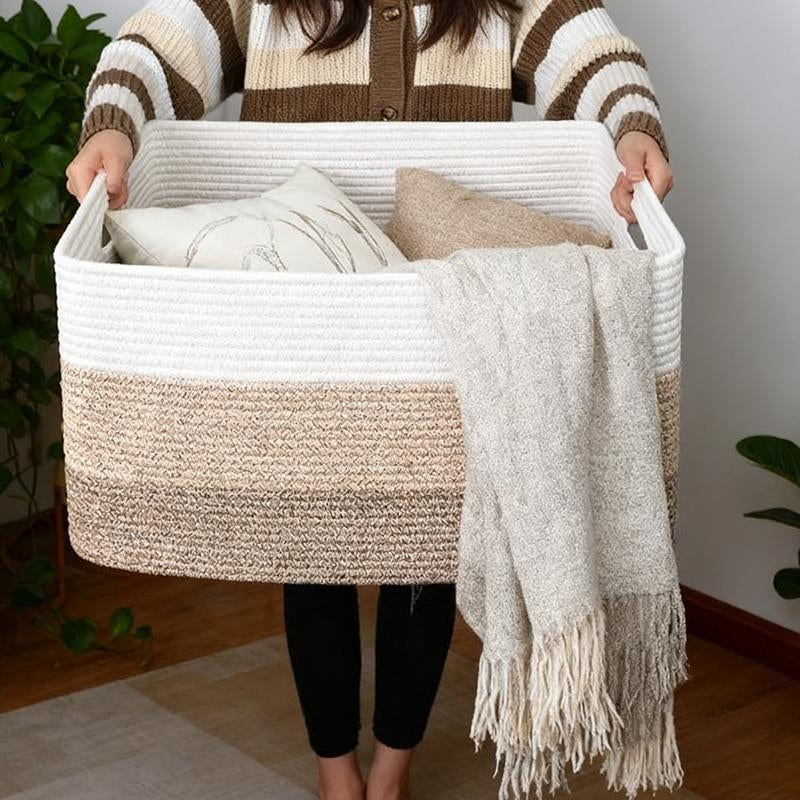 Stylish Large Cotton Rope Storage Basket 
