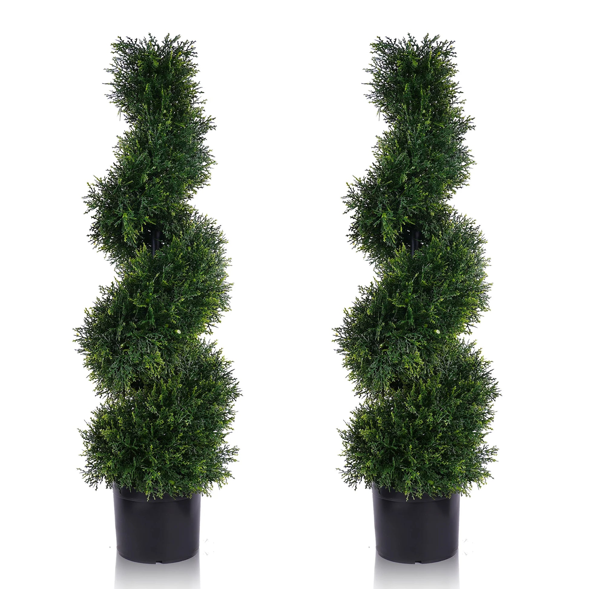 Set of 2 Spiral Topiary Cypress Trees – 3FT Indoor/Outdoor