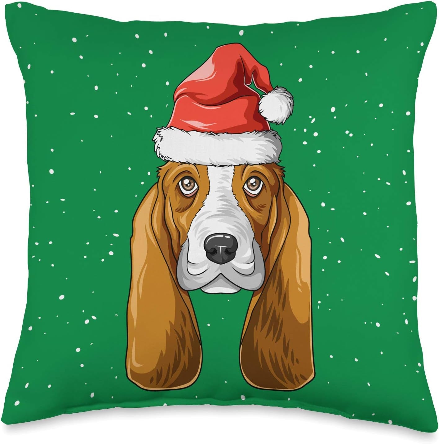 Basset Hound Christmas Decorative Throw Pillow - Perfect Gift for Dog Enthusiasts