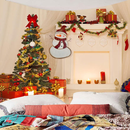 Metal Snowman Christmas Sign with Lights - Decorative Hanging Plaque and Yard Sign for Holiday Decor