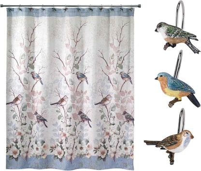 Nature-Inspired Shower Curtain – Love Nest Collection (72")