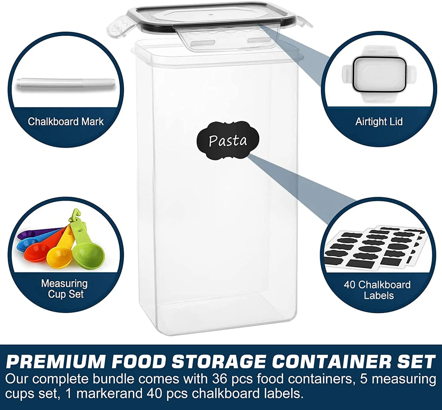 36-Piece Airtight Food Storage Containers – BPA-Free Kitchen & Pantry Set