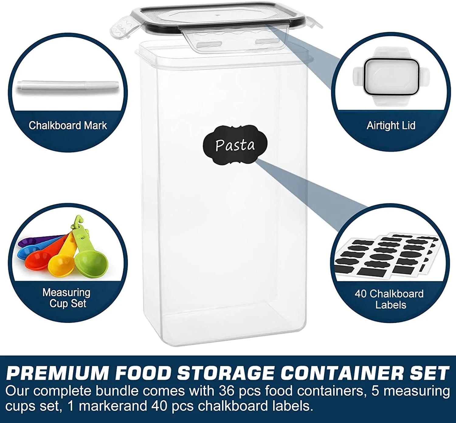 36-Piece Airtight Food Storage Containers – BPA-Free Kitchen & Pantry Set