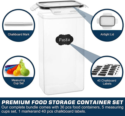 36-Piece Airtight Food Storage Containers – BPA-Free Kitchen & Pantry Set