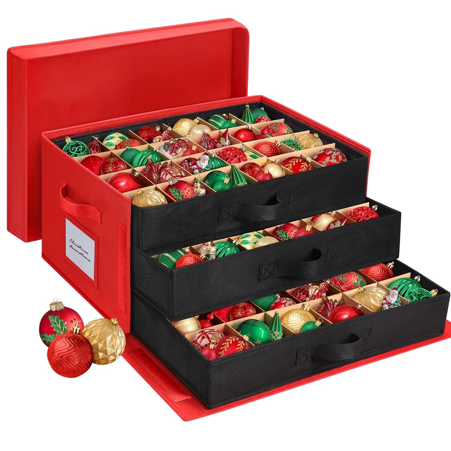 Premium Large Christmas Ornament Storage Box 