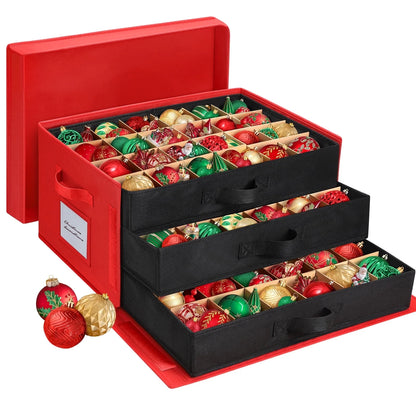 Premium Large Christmas Ornament Storage Box 