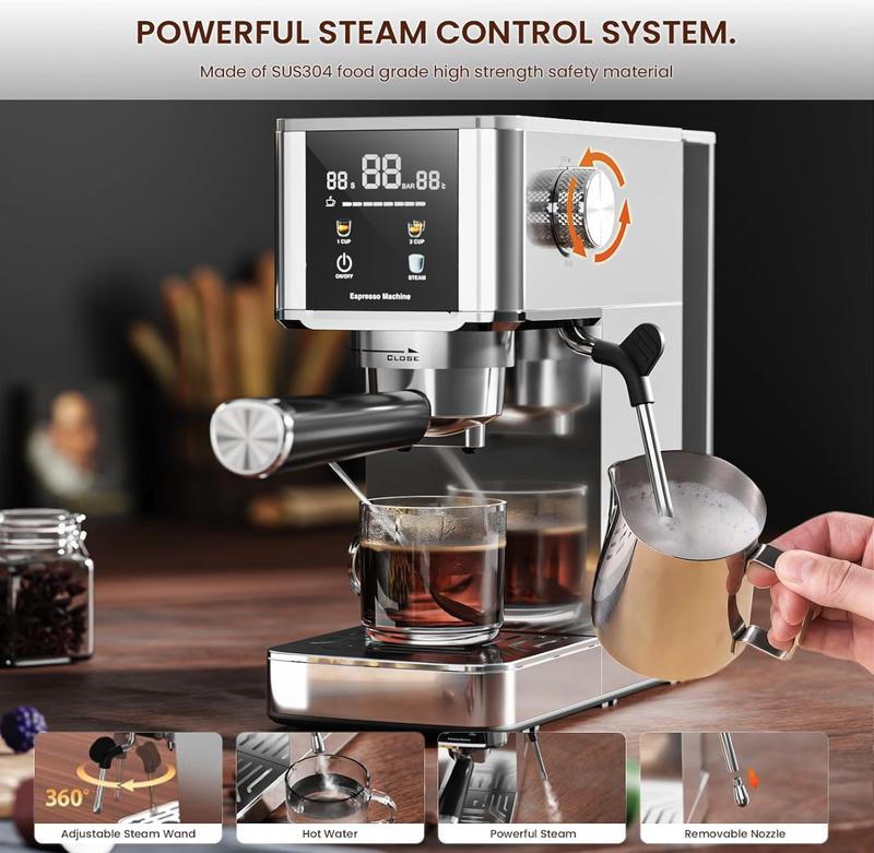 Brew Barista-Level Coffee at Home with the Kismile 20-Bar Espresso Machine