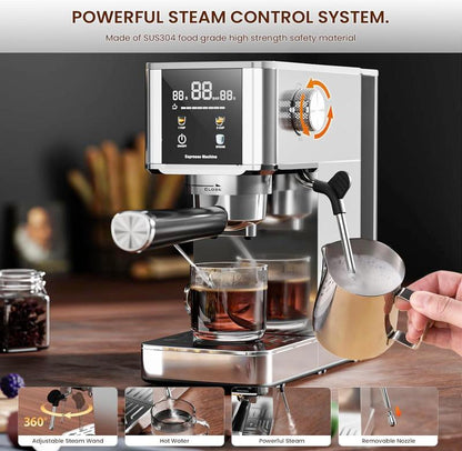 Brew Barista-Level Coffee at Home with the Kismile 20-Bar Espresso Machine