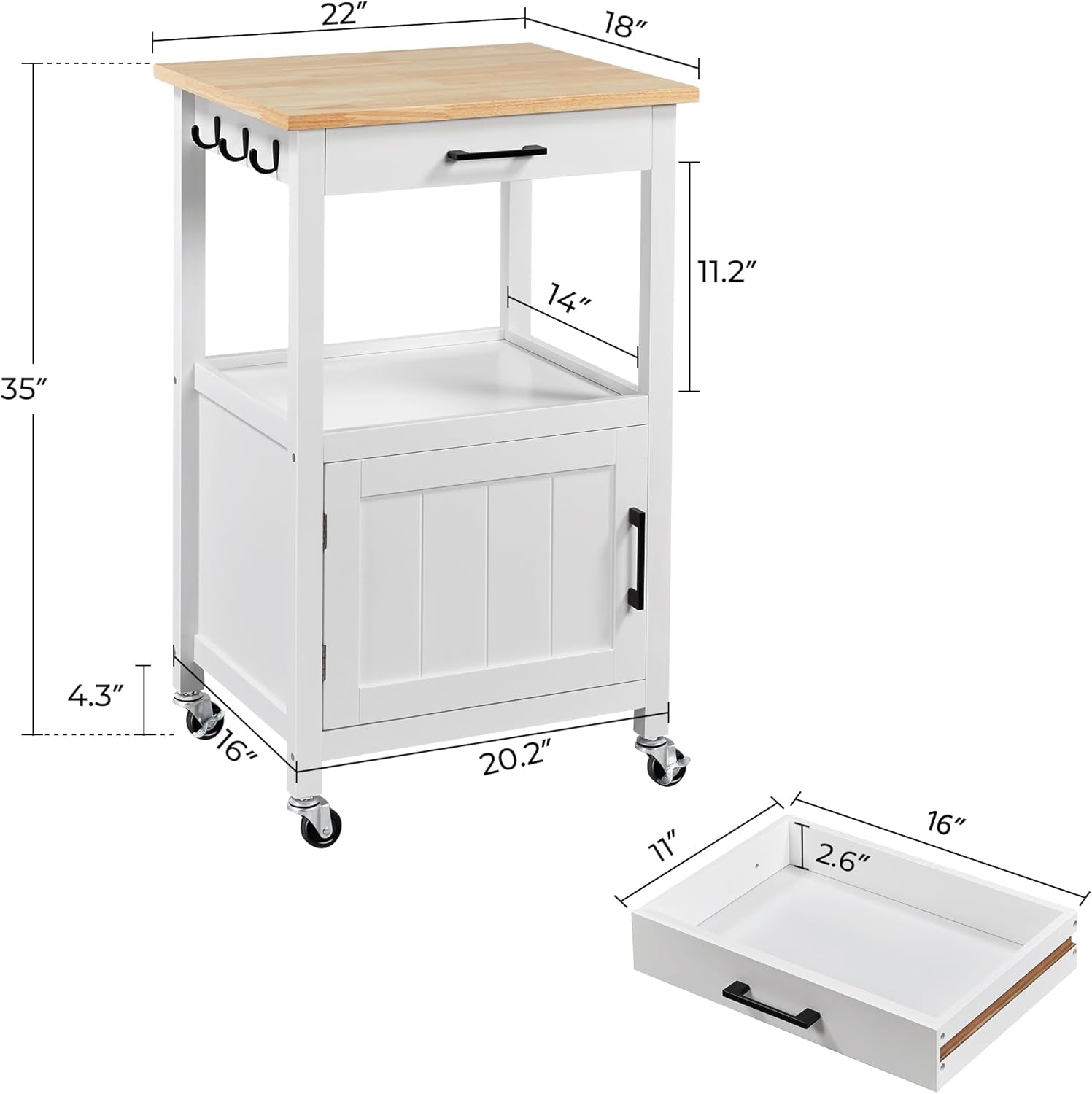   Compact Kitchen Island with Storage