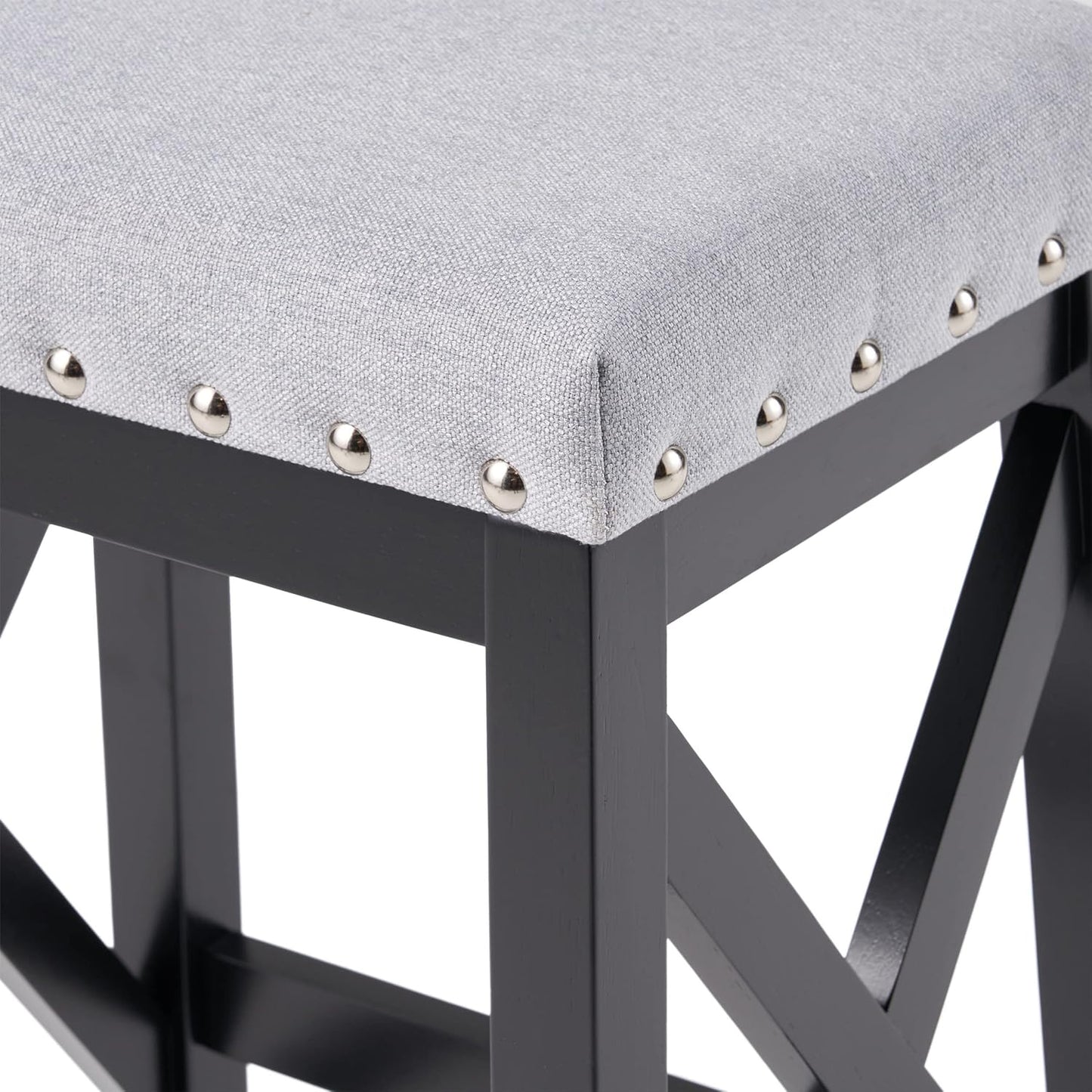 Blair Contemporary Farmhouse Upholstered Fabric Barstools - Set of 2