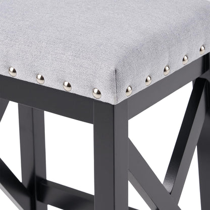 Blair Contemporary Farmhouse Upholstered Fabric Barstools - Set of 2