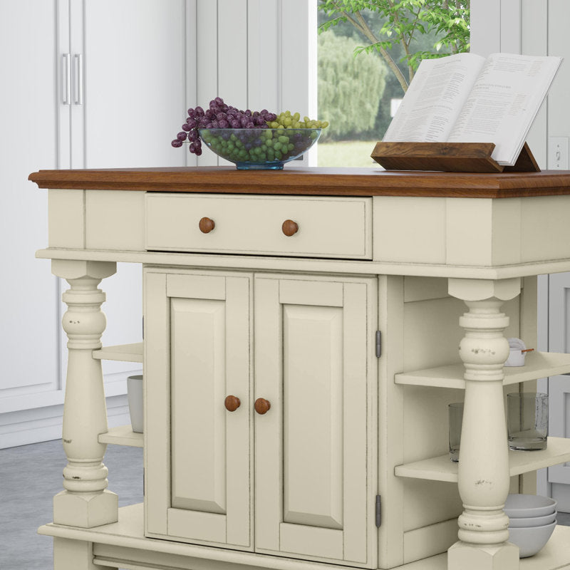 Aamyah Solid Wood Kitchen Island 