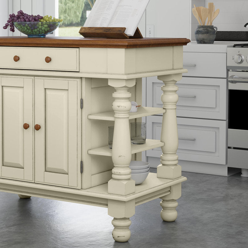 Aamyah Solid Wood Kitchen Island 