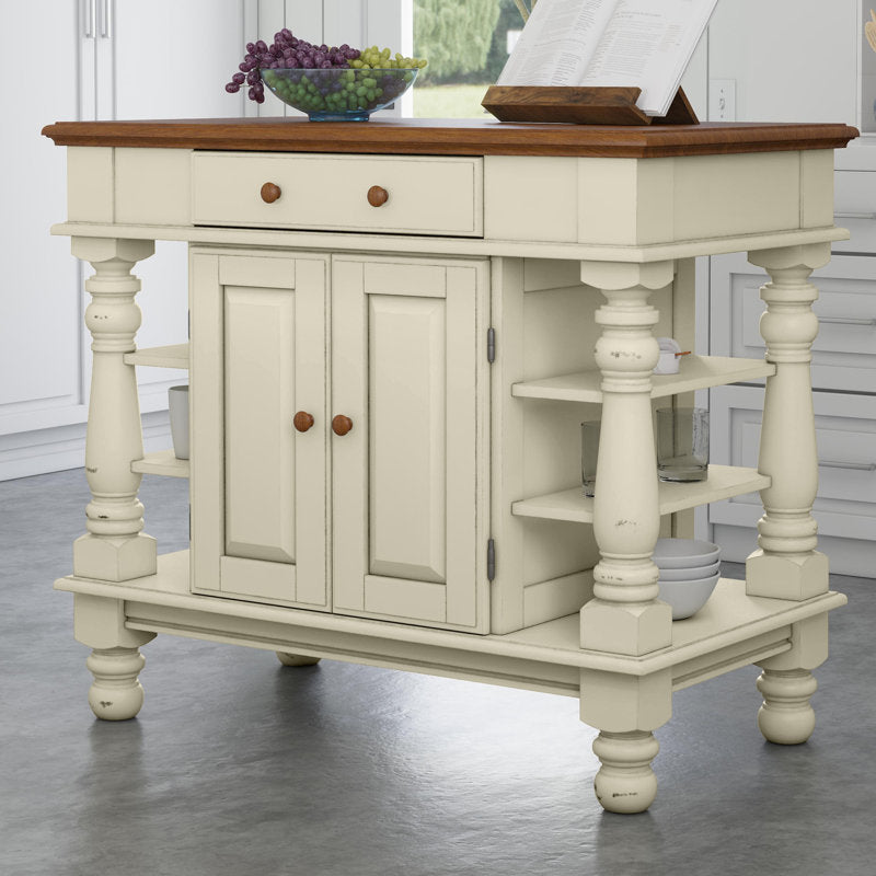 Aamyah Solid Wood Kitchen Island 