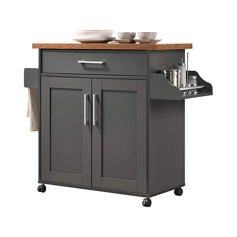 Modern Indoor Furniture Kitchen Island with Spice Rack plus Towel Holder