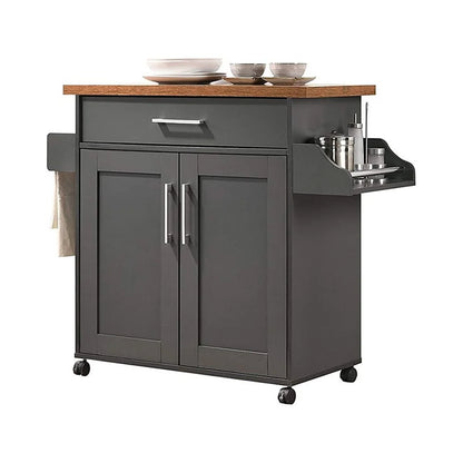 Modern Indoor Furniture Kitchen Island with Spice Rack plus Towel Holder